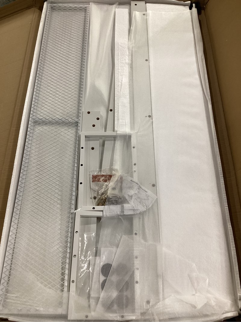 Condition photo showing New/Like New for washer dryer countertop with shelf, 54" x 27.5" wooden washer and dryer topper, laundry countertop with anti-slip pads, washer dryer topper for laundry room organization and storage (white)