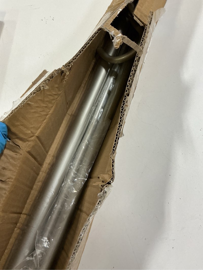 Condition photo showing Good Condition for 1 Inch Modern Silver Double Curtain Rod for Windows - Tension curtain rods 48 to 84 Inchs- Luxury Translucent Finials with Holdbacks -BHSRODS Home Double Window Rods for Living Room & Bedroom Silver 48“-84”