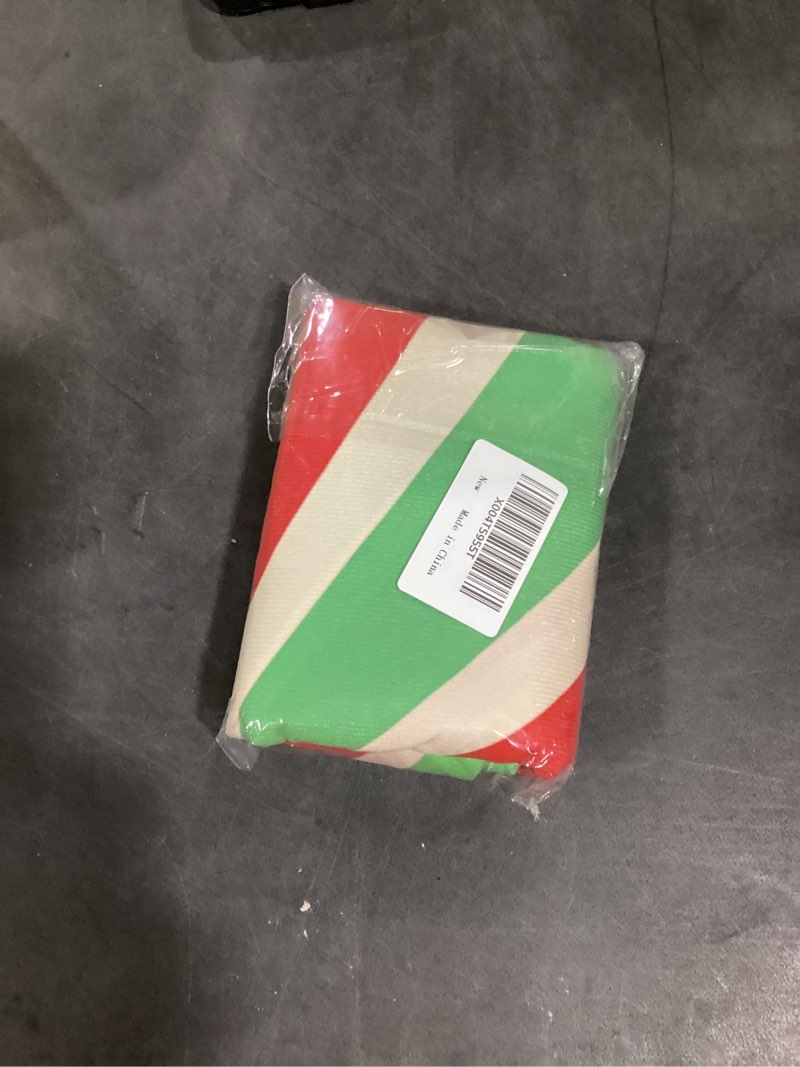 Condition photo showing New/Like New for Red Green Christmas Tree Skirt 36 inch, Retro Swirl Candy Medium Xmas Tree Skirts Winter Christmas Tree Mat for Home Party Holiday Indoor Decoration Retro Red Green Swirl 36 in