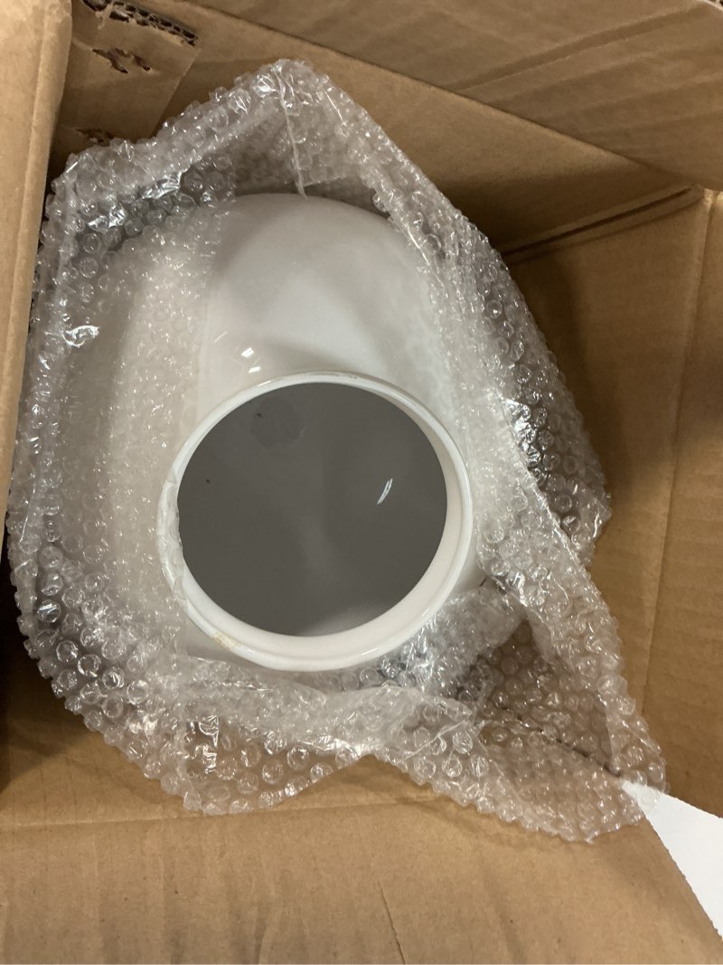 Condition photo showing Good Condition for Satco 8x4 Sprayed Glossy White Ball Shade, 4-Inch Fitter, 8-Inch Diameter, Ball Shade Shape, Glass Bowl Material 8 Inch White