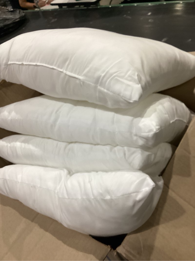 Condition photo showing Good Condition for calibrate timing 18 x 18 inches pillow inserts, set of 4 hypoallergenic brushed microfiber liner down alternative filled square cushion throw pillow 18x18 inch