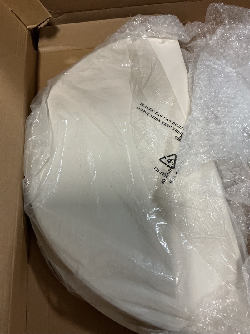 Condition photo showing New/Like New for half-moon heat deflector plates for kamado joe big joe i, ii, iii, replacement parts bj-hdp indirect cooking cordierite heat deflector plates accessories for kamado joe 24" grill smoker, white 2-pack 20" fit kamado joe big joe i, ii, iii