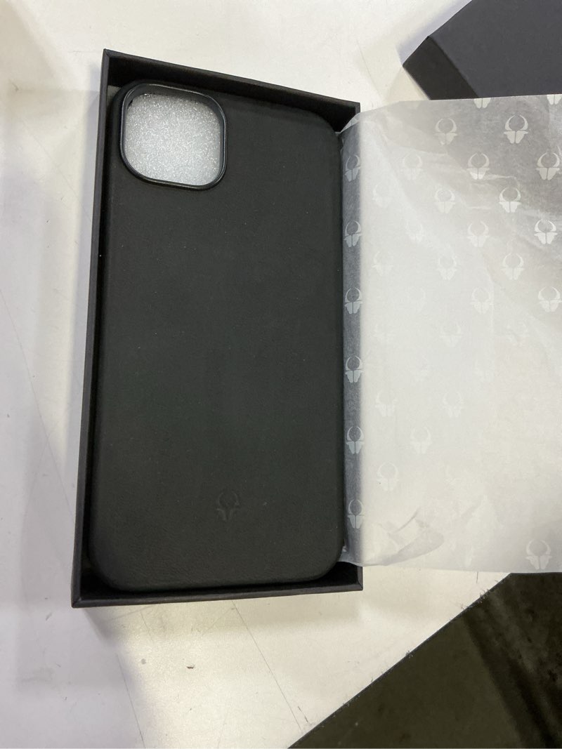 Condition photo showing As Is for donbolso iphone 14 max leather wallet case - protective leather case for iphone 14 max - classic leather with anti-scratch microfiber lining compatible with magsafe - vintage black