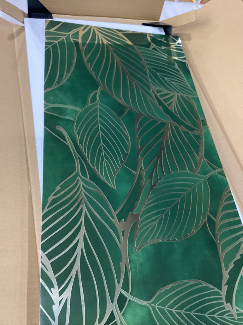 Condition photo showing New/Like New for Haimin Wall Panels Peel and Stick 10 Pieces 23.6x11.8in (19.4 Sq. Ft. Coverage) Lightweight Backsplash Marble Look Tile (not Real Marble) Ideal for Kitchen Bathrooms Living Rooms Bedrooms Green Gold-012