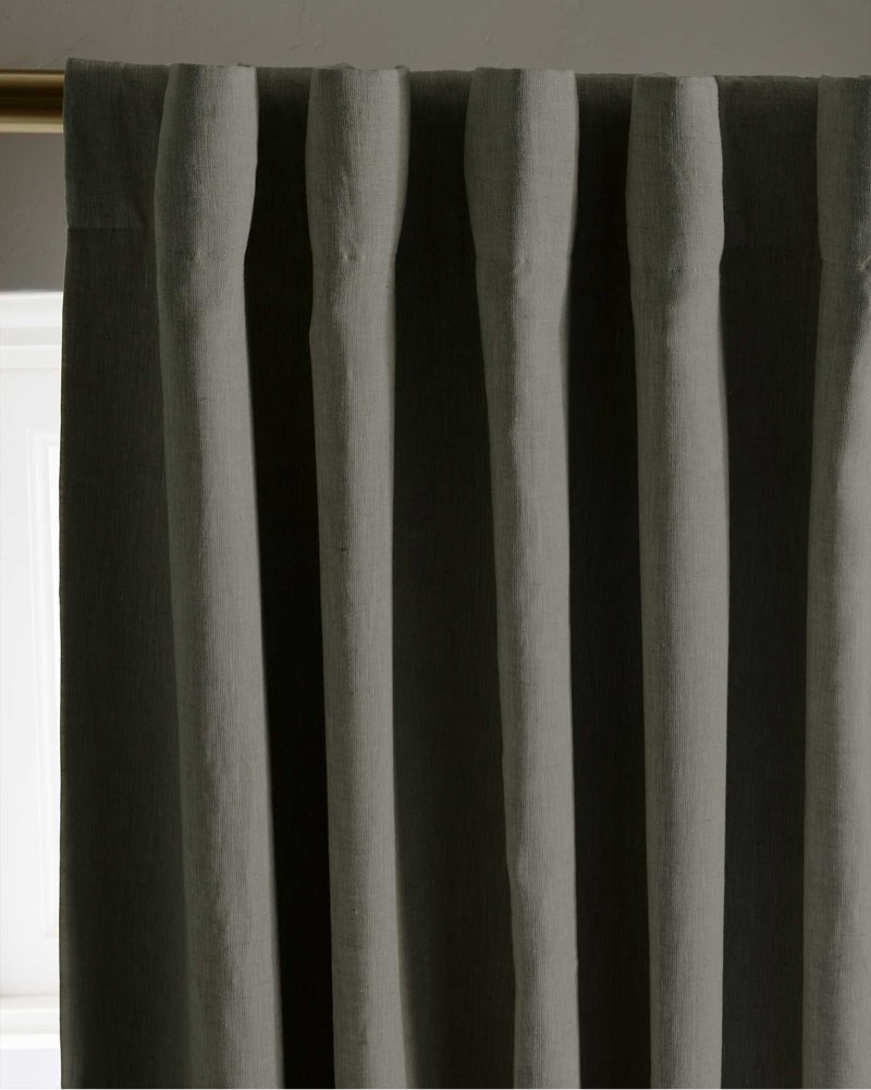 European Linen True Blackout Curtain Green 48”x84”