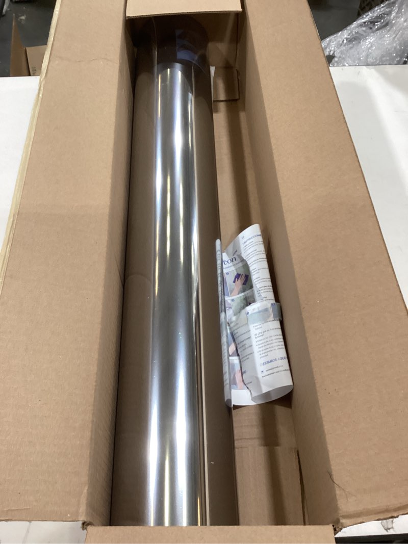 Condition photo showing As Is for haton window privacy film one way window tint for home, sun uv blocking heat control reflective mirror film, no glue static cling see out not in glass door covering, silver, 29.5" x 157.4" silver silver 29.5" x 157.4"