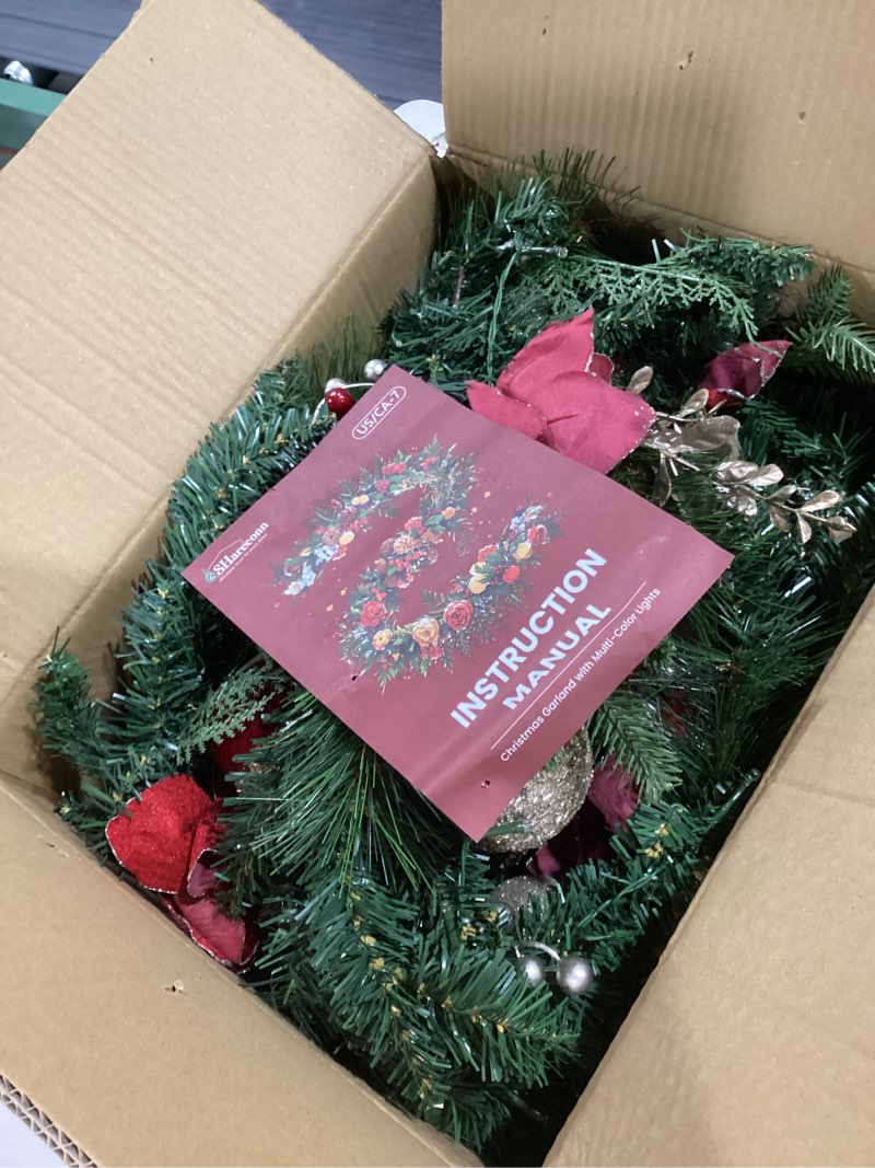 Condition photo showing Good Condition for SHareconn christmas garland with multicolored lights 