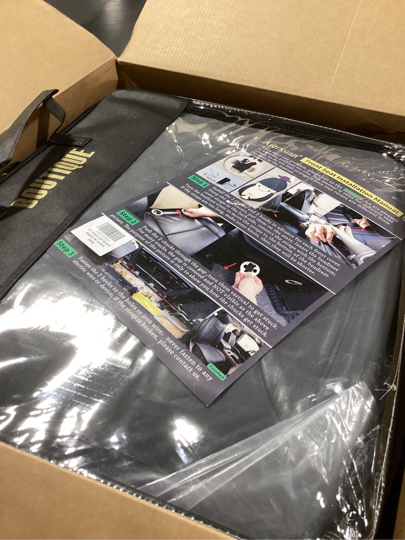 Condition photo showing Good Condition for Aierxuan Seat Covers for Truck Chevy Chevrolet Silverado GMC Sierra Pickup 2007-2026 1500 2500HD 3500HD Trail Boss Z71 Crew Double Extended Cab Waterproof Leather Protectors (Full Set, Black)