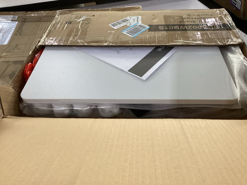 Condition photo showing New/Like New for vasagle printer stand with locking wheels, 2-tier shelf, industrial under desk heavy-duty mobile cart for home office, white uops002w01 white 2 tiers