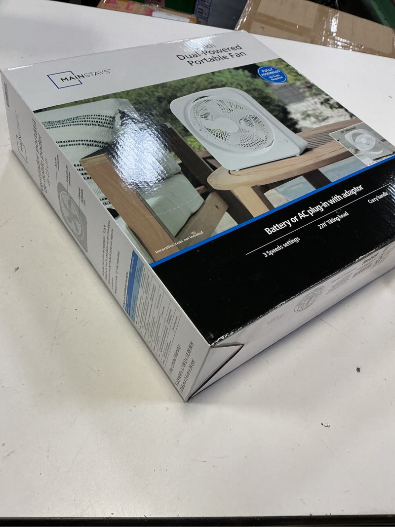 Condition photo showing New/Like New for mainstays 9 inch portable fan