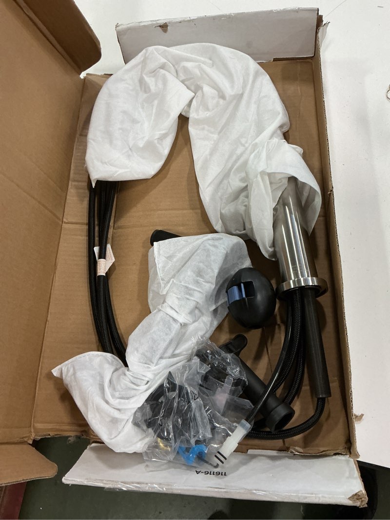 Condition photo showing Good Condition for delta nicoli brushed nickel kitchen faucet with pull down sprayer, modern single hole kitchen sink faucet, single handle, stainless steel 19867lf-ss