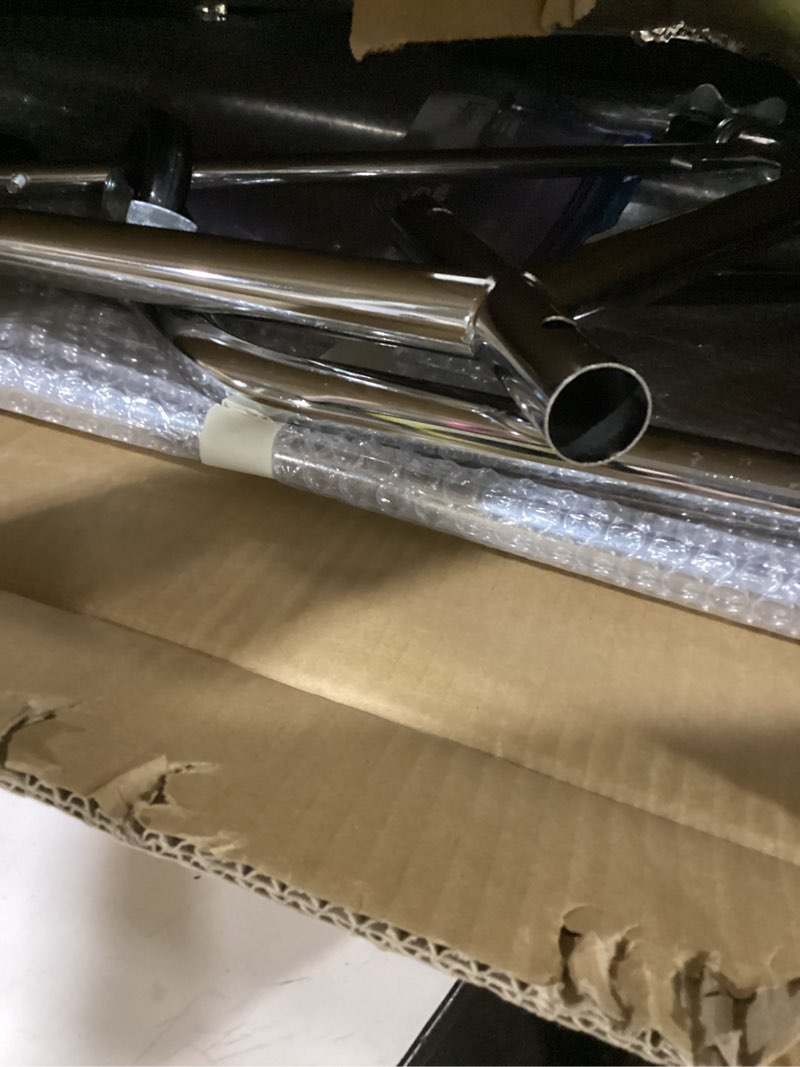 Condition photo showing Good Condition for Heavy Duty Clothes Rack, Double Rod Clothing Rack for Hanging Clothes, Rolling Garment Rack, Adjustable Freestanding Wardrobe Closet Coat Rack for Bedroom Laundry Living Room, Silver