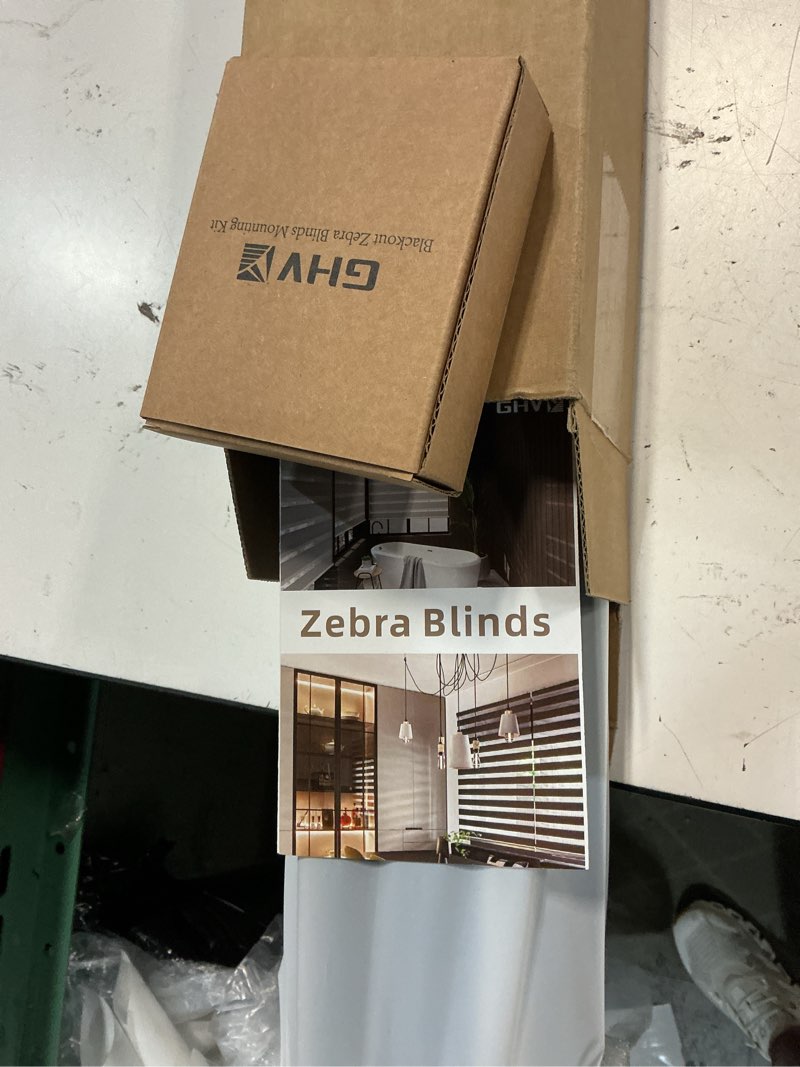 Condition photo showing New/Like New for ghv corded zebra blinds for windows blackout dual layer privacy shades for indoor windows light control for day and night home office (black, 30 in(w) x 64 in(h))