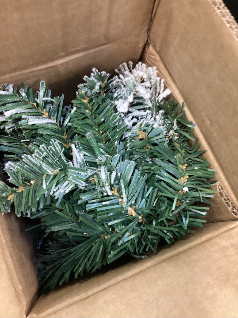 Condition photo showing New/Like New for glitzhome Pre-Lit Snow Flocked Christmas Garland with Warm White LED Light