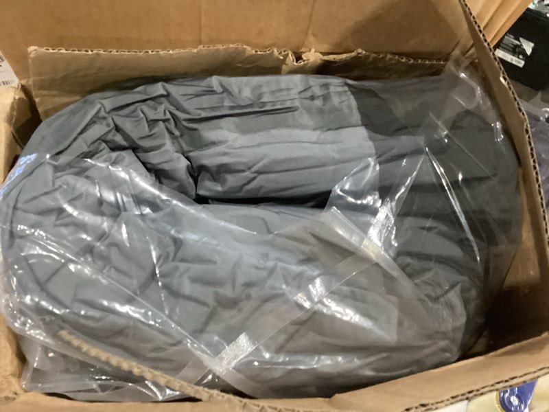 Condition photo showing As Is for self inflating sleeping pad with electric pump | 4" ultra-thick memory foam camping pad with pillow, 9.5 r-value insulated camping mattress, grey grey single