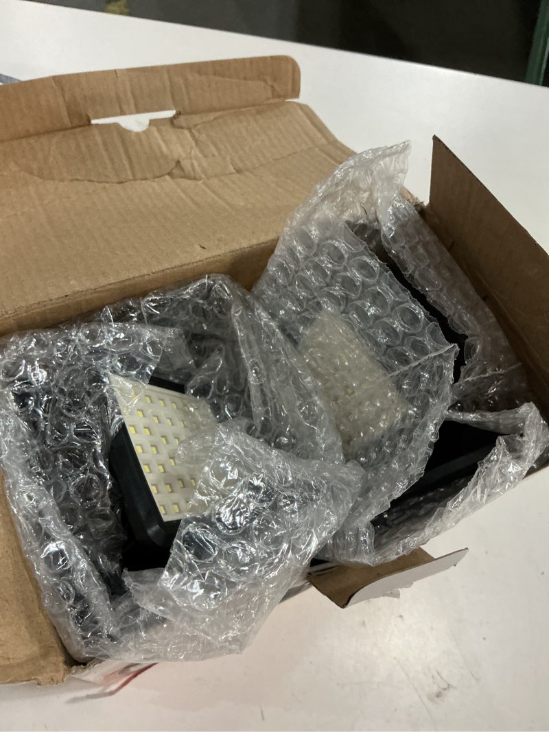 Condition photo showing Good Condition for mihani solar flood lights outdoor, 2500lm motion sensor security lights with 270° wide angle, ip65 waterproof, 3 heads solar outdoor lights for patio, yard, house, garage (non-remote, 2 pack) non-remote-2 pack
