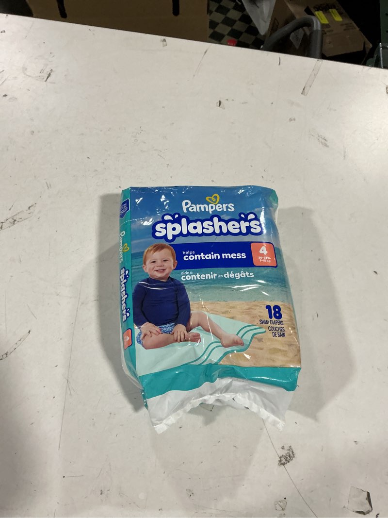 Condition photo showing New/Like New for pampers splashers swim diapers size 4, 18 count (select for more options)