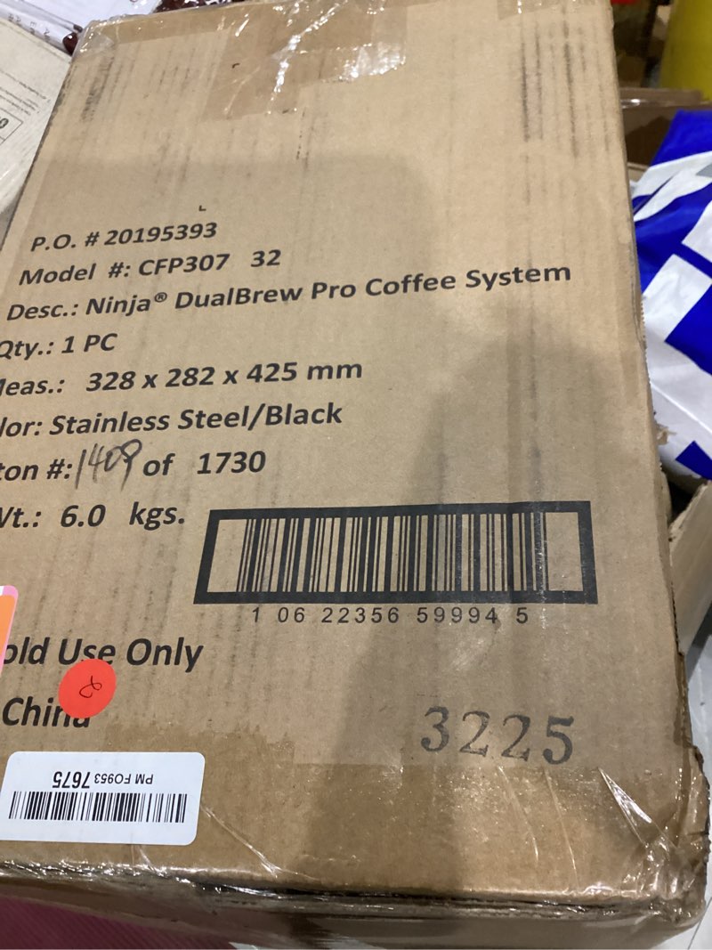 Condition photo showing As Is for Ninja Hot and Iced Coffee Maker, Single Serve Coffee Maker and Drip Coffee Machine, DualBrew Pro Specialty 12-Cup with K-Cup Combo, Includes Permanent Filter, CFP307 Frother + Permanent Filter
