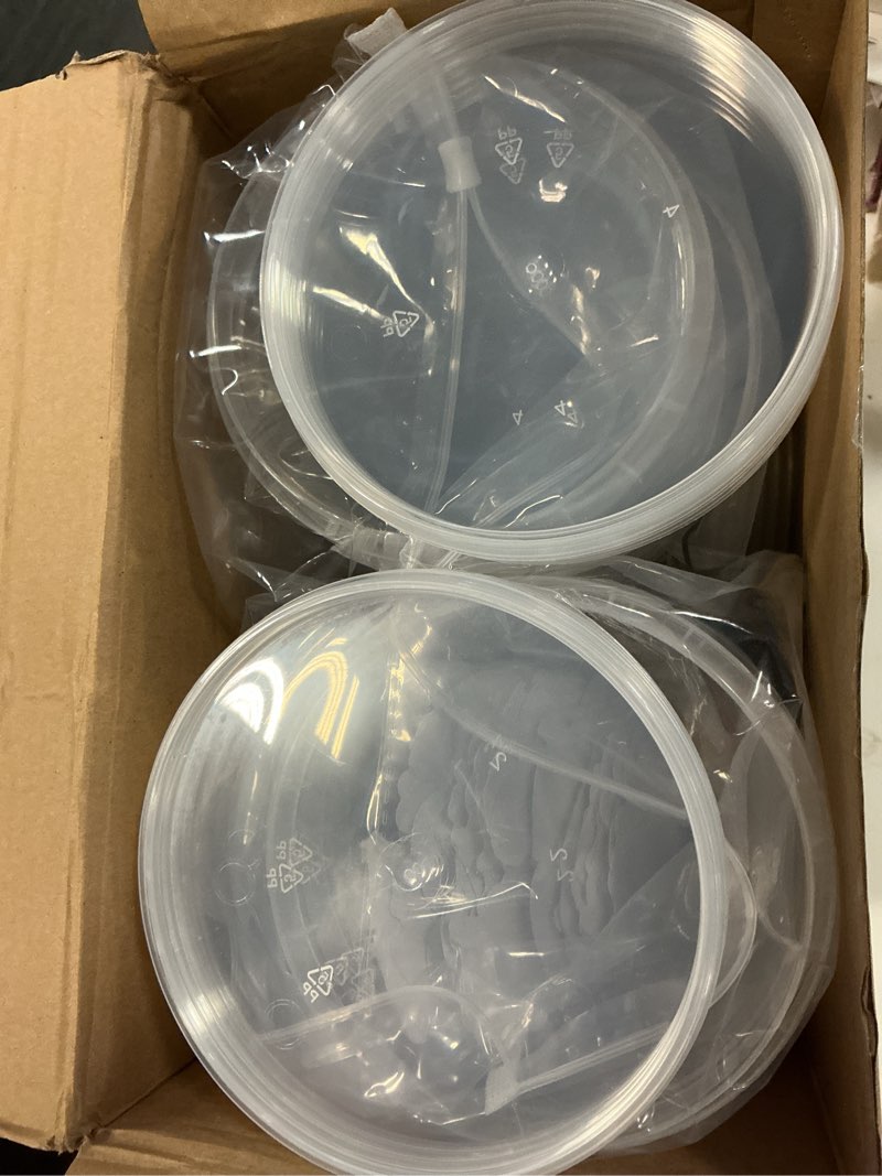 Condition photo showing Good Condition for perkoop 20 pcs 32 oz ice cream buckets with lids and handles clear cocktail rum buckets with stickers plastic transparent tub reusable food storage containers for parties(cow)