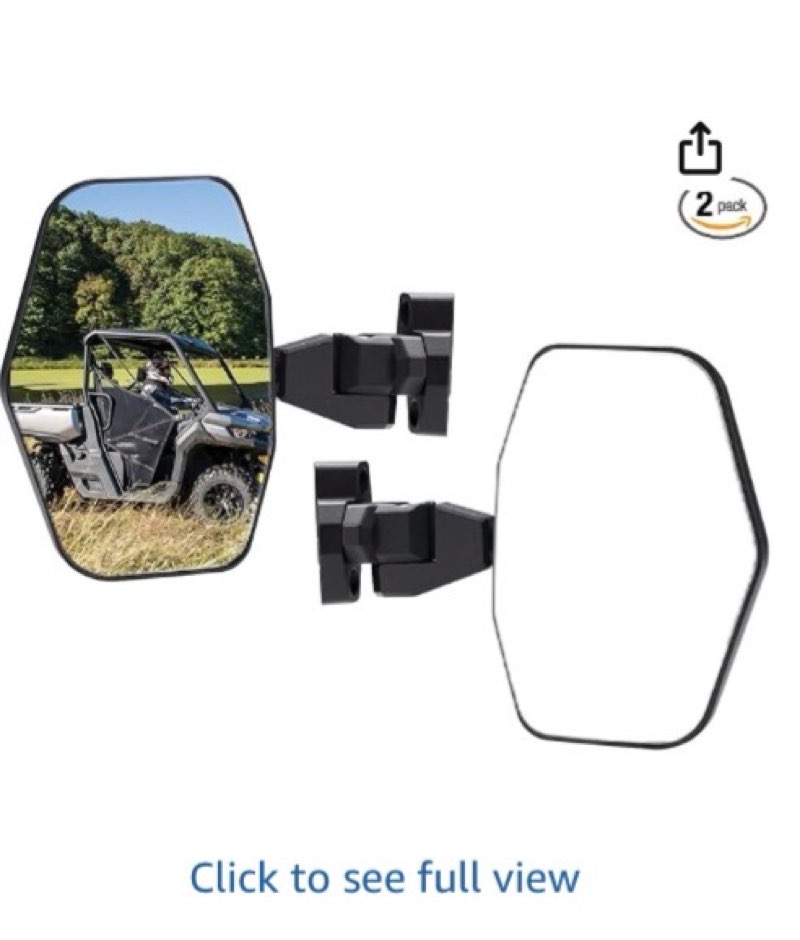 a & utv pro adjustable side mirrors for can am defender accessories, heavy-duty aluminum shell rear 