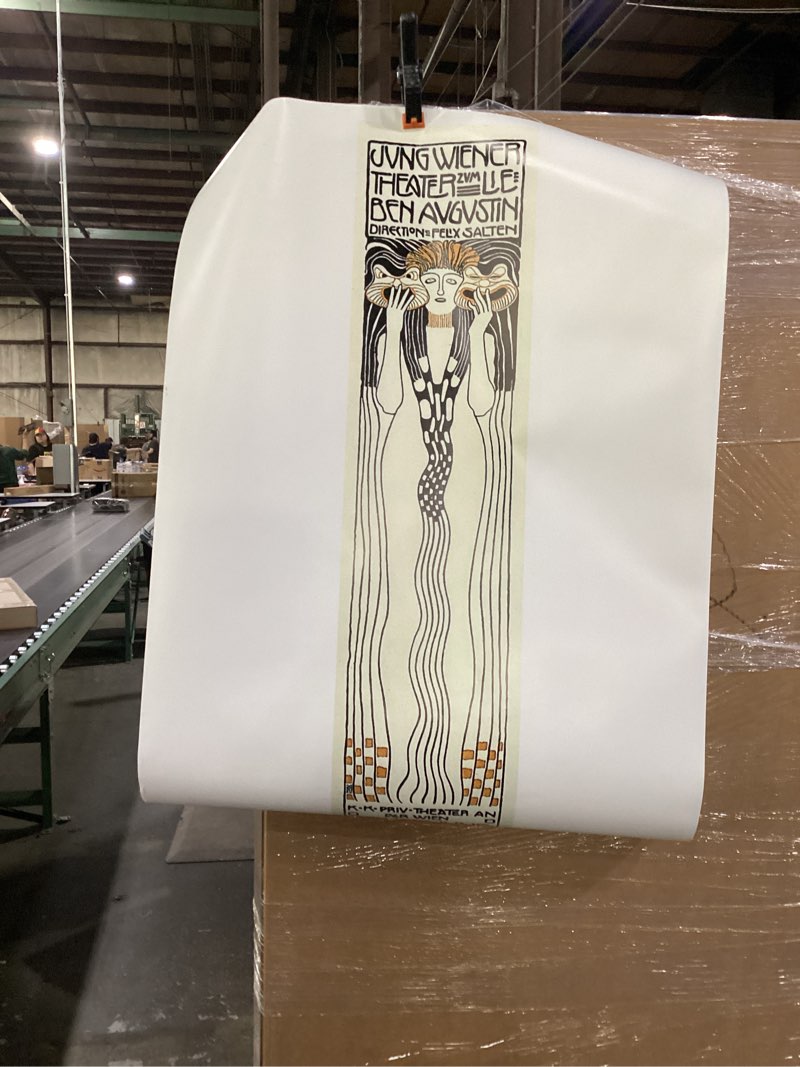 Woman in art nouveau stile holds up Theatre masks Koloman Moser (30 March 1868 ? 18 October 1918) was an Austrian artist who exerted considerable influence on twentieth-century graphic art and one of