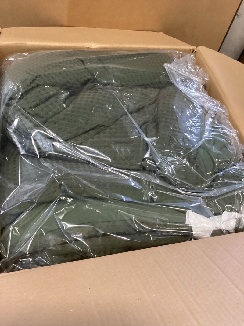Bedsure Waffle Comforter Set Twin, Soft and Breathable Dark Green Bedding Comforter Set, 2 Pieces, 1