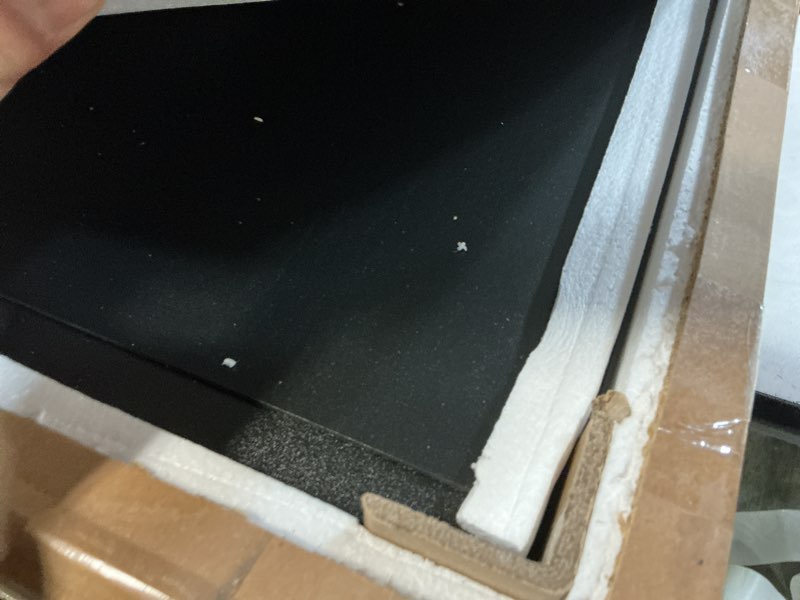 Condition photo showing Good Condition for Homhedy Cat Litter Box Enclosure, Cat Washroom Furniture with Metal Frame, Pet House, Fit Most of Litter Box, Modern Style, Black and Gold 28.3"L x 17.7"W x 21.7"H Black