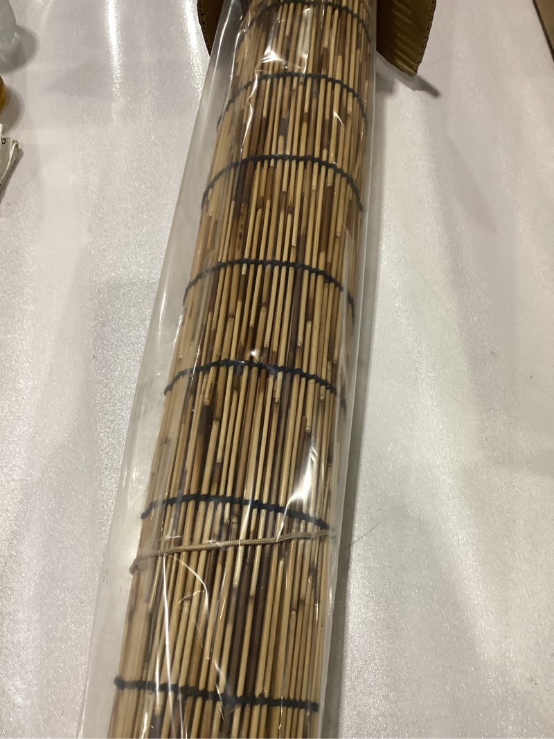 Condition photo showing New/Like New for Paramondo Outdoor Roller Shades for Patio, Exterior Waterproof Reed Roller Blinds, Outdoor Bamboo Shades for Patio, Roll Up Screen for Porch, Pergola, Balcony, Gazebo, 29" W x 72" L, Brown Reed - Brown 29'' W x 72'' L