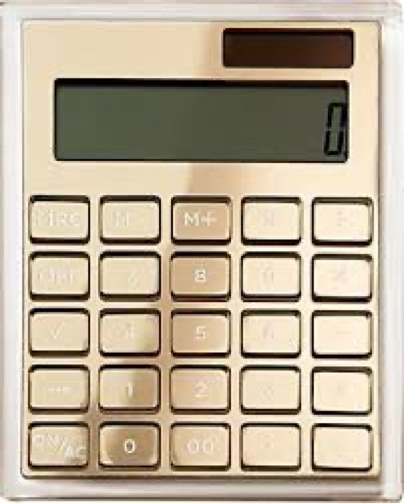 russell+hazel Acrylic Calculator, Clear with Gold-Toned Hardware.25