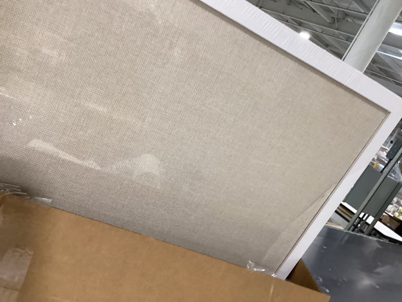 Condition photo showing New/Like New for owlkela 20'' x 30'' linen bulletin board, white framed corkboard, white oak frame linen cork board, vision board and decorative hanging pin board 30" x 20"