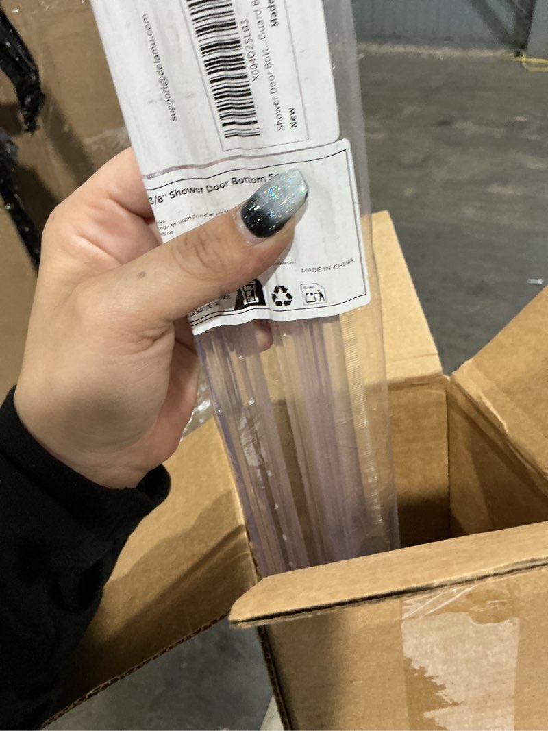 Condition photo showing Good Condition for shower door bottom seal, 3pack shower door sweep strip, frameless glass doors seal strip for 3/8'' (10mm) thick doors, 39.3'' x 0.39'' showers water guard barrier bottomseal-3/8"x39.3"