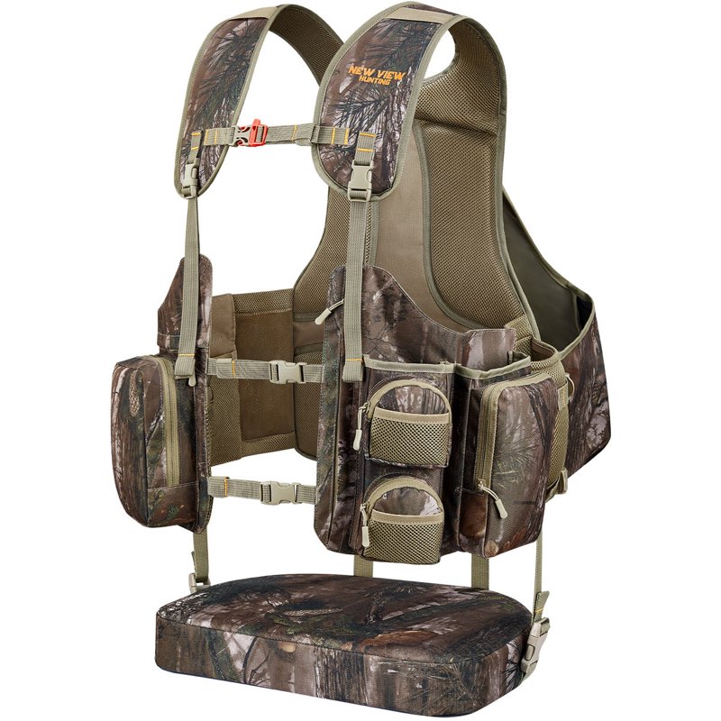 WinnerWhy Turkey Vest with Seat Lightweight Hunting Vest with Game Bag and Plenty of Pockets for Cal