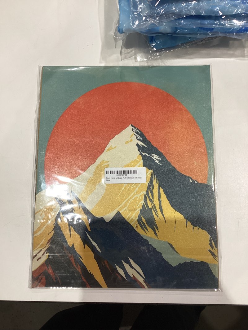 Condition photo showing New/Like New for aj decor Mount Everest Landscape Poster Art Print, Retro Vintage Wall Art Nature Painting Gallery 22 (Mount Everest, 11 x 14 inches, Unframed) Mount Everest Unframed 14"L x 11"W