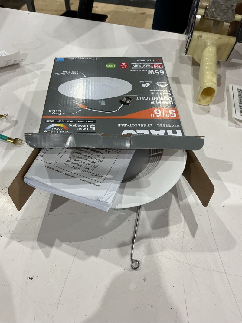Condition photo showing As Is for lt 5/6 in. led retrofit module with baffle trim selectable 5cct 750-lumens