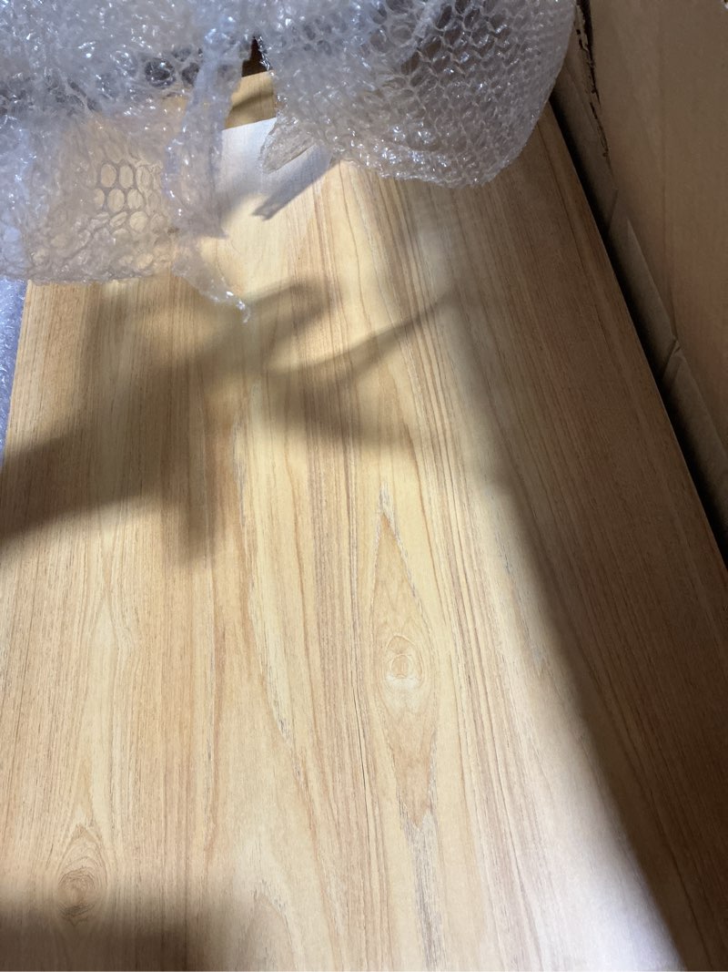 Condition photo showing Good Condition for hoolerry 5 pcs wire shelf covers foamed pvc wire rack covers for removable closet (not wood) pantry shelves for cabinet bathroom kitchen shelving decoration(wood color,35x16inch) 35x16inch wood color