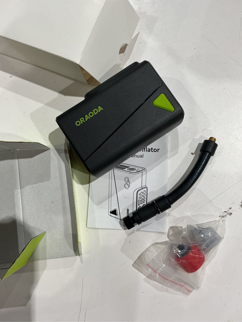 Condition photo showing Good Condition for electric bike pump, fast-inflation mini tire inflator 150psi with gauge, brushless motor rechargeable cordless air pump for presta & schrader valves, for road/mountain bikes, motorcycles, balls