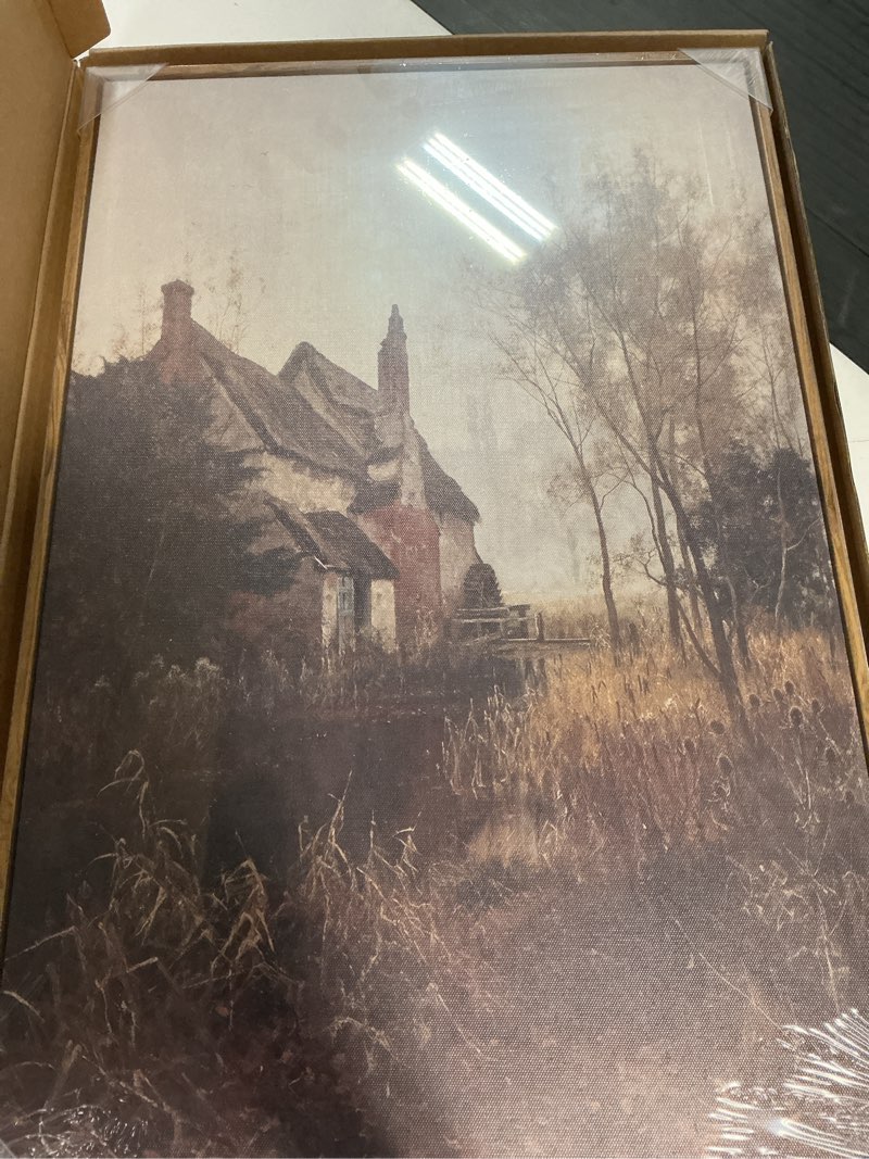 Condition photo showing New/Like New for zzlwbkgl vintage framed wall art moody canvas art rustic farmhouse cottagecore pictures wall decor landscape art prints for living room study bedroom