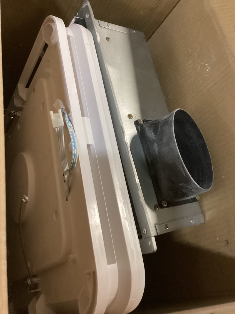 Condition photo showing As Is for Bathroom Exhaust Fan with Bluetooth Speaker, 230 CFM 1.0 Sone Bathroom Exhaust Fan with Light, 3 Dynamic Light, 7 LED Color, 3 Color Temperatures, Nightlight, Music Sync, Remote, Easy Install