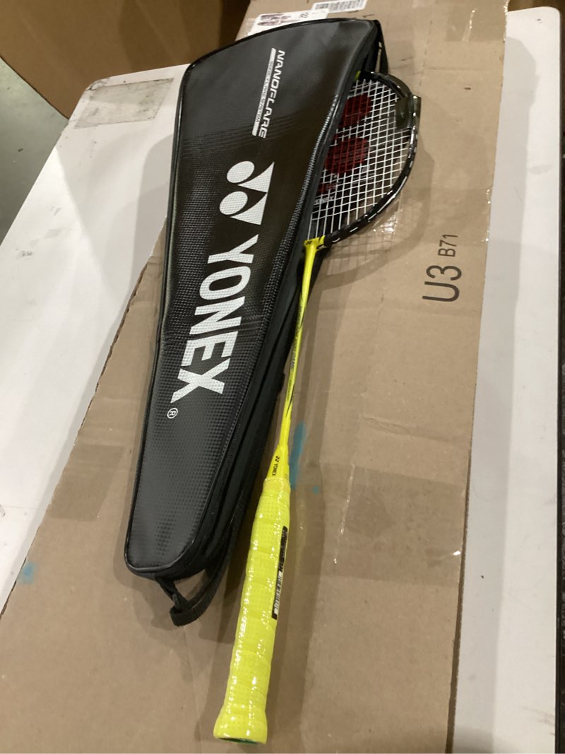 Condition photo showing Good Condition for yonex badminton racquet nanoflare 1000 game (strung) lightning yellow 4u (83g avg) g5 flex medium
