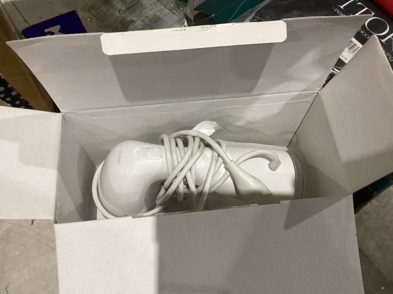 Condition photo showing As Is for HiLIFE Upgraded Steamer for Clothes, Handheld & Portable, 1100W Powerful Steam, 300ml Big Capacity & No Leak Design, 30S Fast Heat-up, Quick Wrinkle Remover, Compact Size for Travel, ONLY 120V 4-White