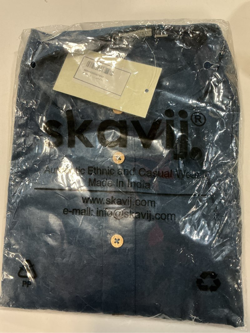 Condition photo showing New/Like New for skavij men's cotton kurta long sleeve casual henley shirt. size m