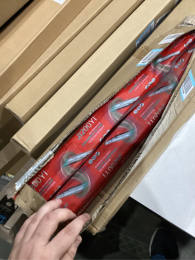 20 inch Drawer Slides 4 Pairs (8pcs) 3 fold Full Extension Side Mount Cabinet Drawer Glides 20" Blac