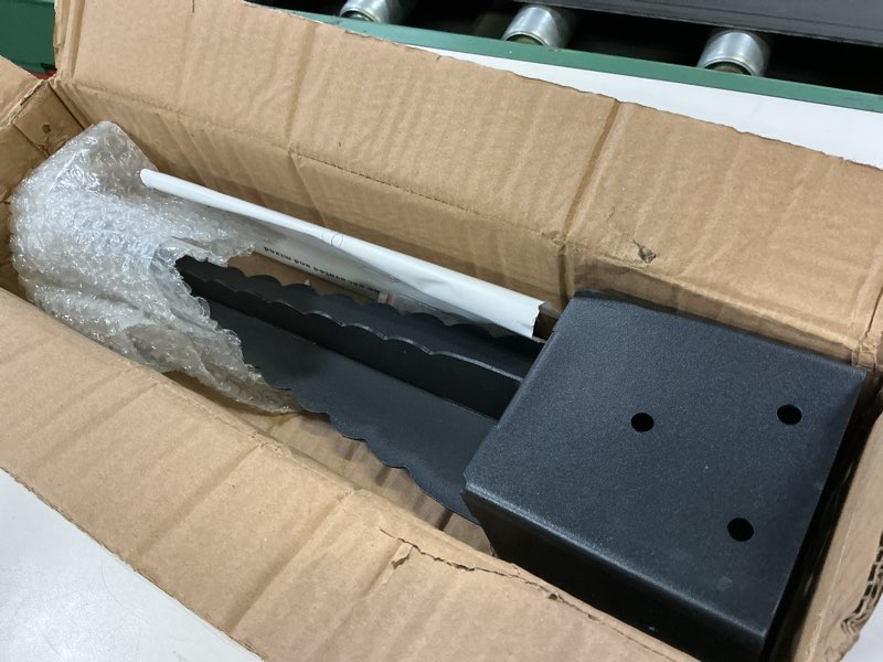Condition photo showing Good Condition for 1 pcs 16" 4x4 fence post anchor ground spike (actual:3.6"x3.6"), 4x4 post spike black,mailbox post anchor for fences, mailboxes,pergolas,patios,birdhouses,road signs