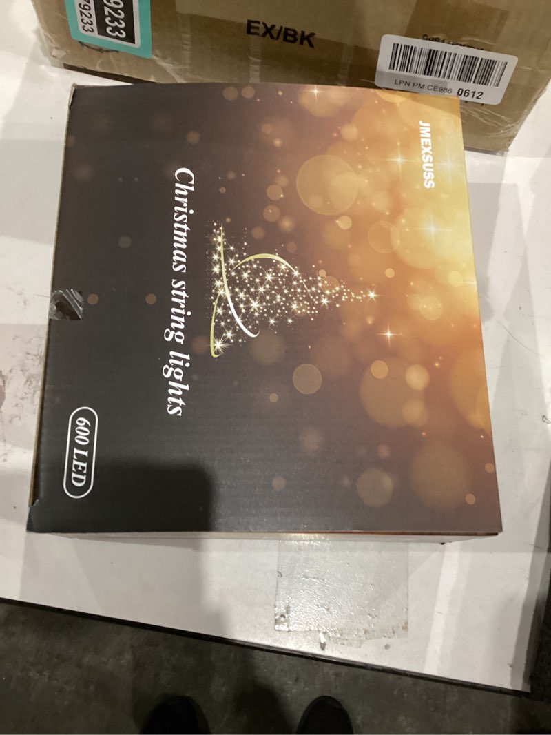 Condition photo showing New/Like New for JMEXSUSS 168FT 600 LED Christmas Lights Outdoor Waterproof Clear Wire Warm White Christmas Tree Lights Plug in String Fairy Lights for Outside Indoor for Bedroom Wedding Party Holiday Xmas Decorations Warm White 600 LED