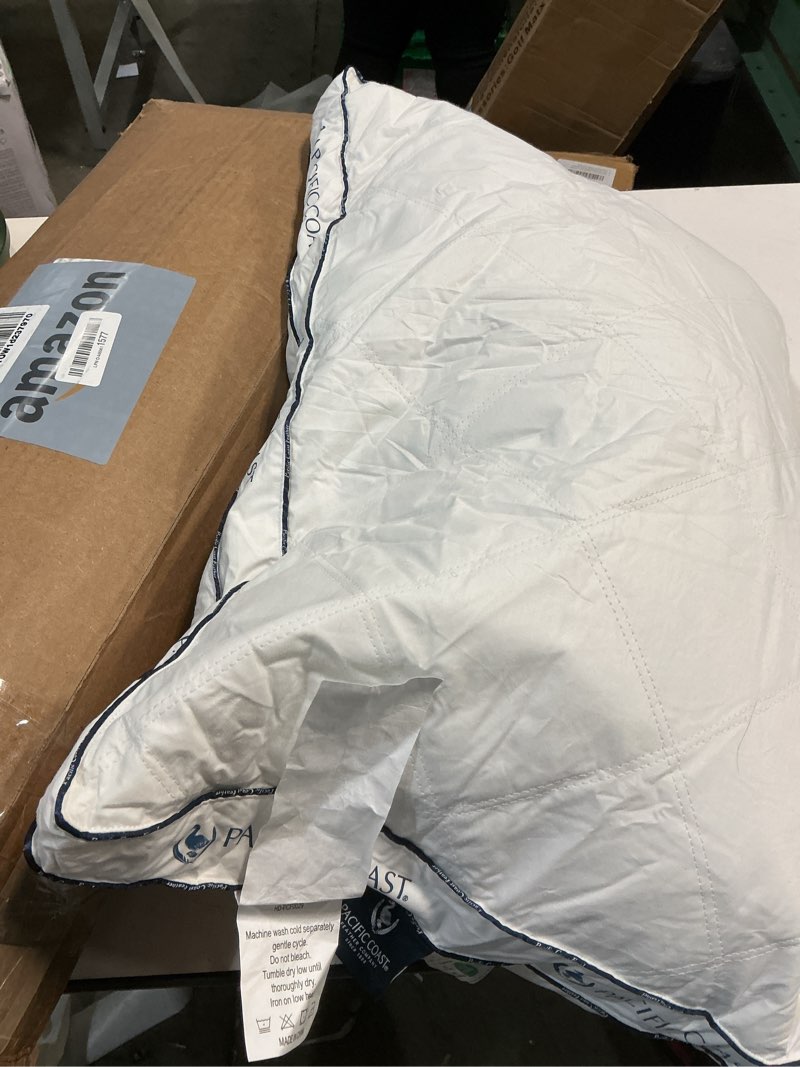 Condition photo showing Good Condition for Pacific Coast Goose Feather and Down Firm Bed Pillows Standard Size Set of 2 with Gusset, Luxury Hotel Collection Pillows 2 Pack for Sleeping, Supportive for Side Sleepers and Back Sleepers