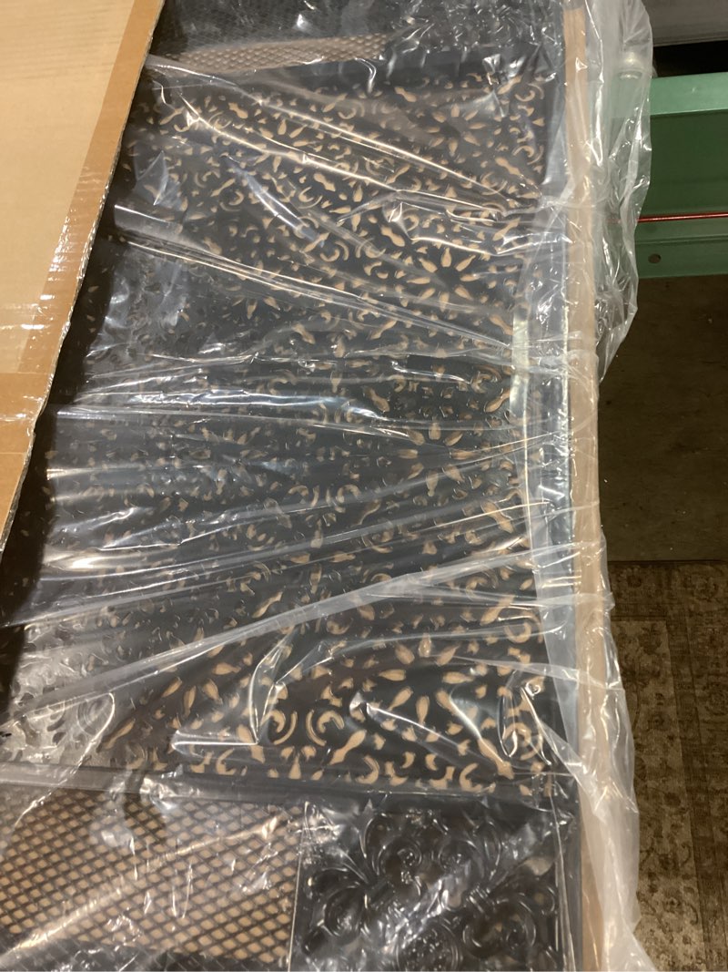 Condition photo showing Good Condition for hogardeck fireplace screen, 48" x 30" decorative fireplace cover, 3 panel wrought iron fire place gate for living room, baby proof, brick fireplace, pet safety floral