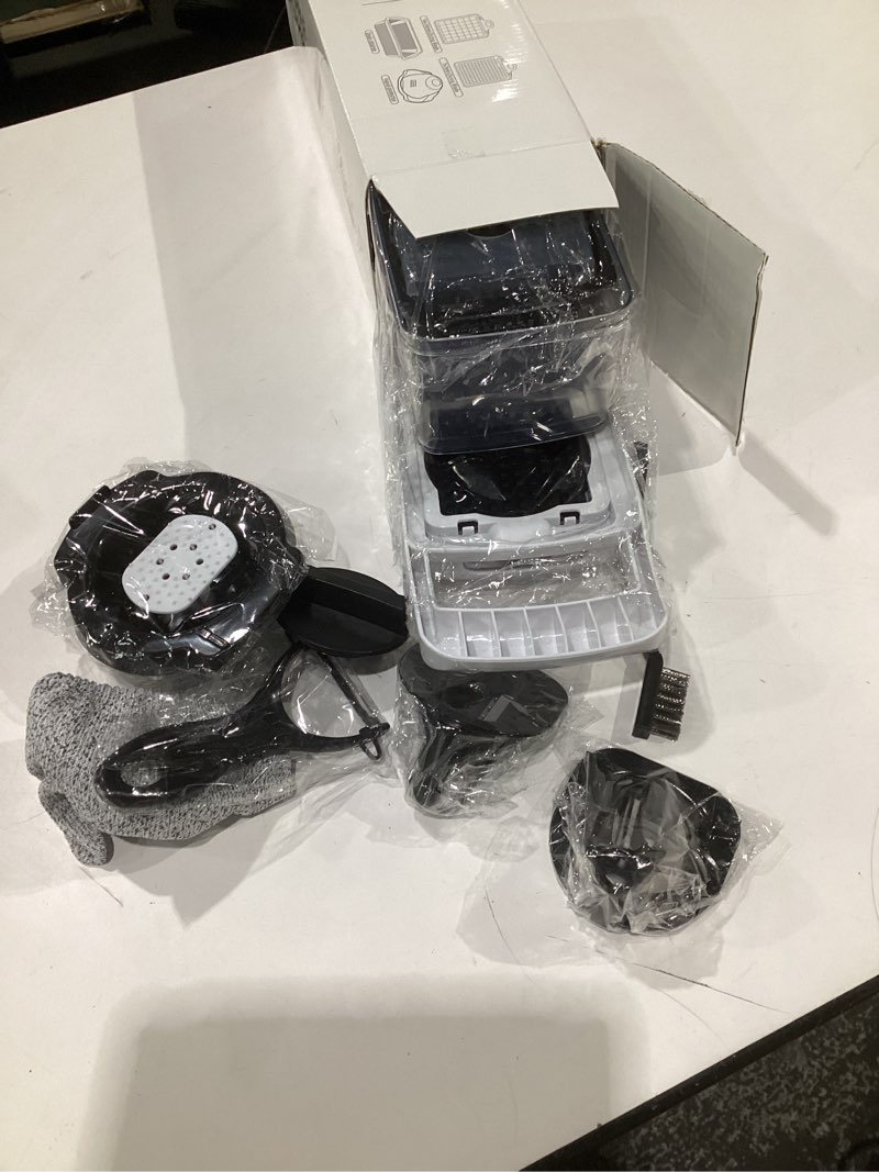 Condition photo showing Good Condition for vegetable chopper,25 in 1 multifunctional food chopper with container,kitchen vegetable slicer dicer cutter,veggie chopper fruit salad potato,13 blade stainles steel blades?white?