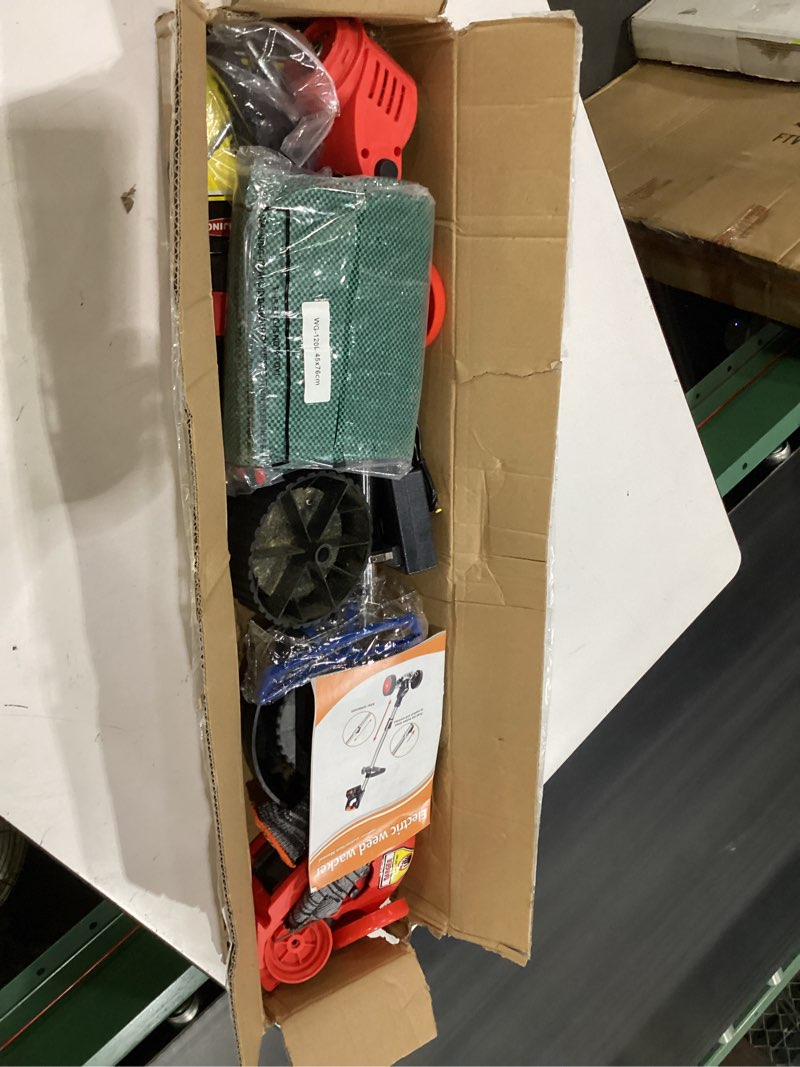 Condition photo showing Good Condition for electric weed wacker cordless eater battery powered 4 in 1 lightweight weed trimmer with 4 types blades & weed storage bag, 21v battery operated no-string grass trimmer for garden yard