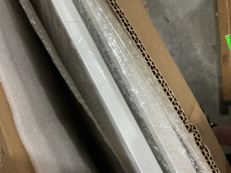 Condition photo showing New/Like New for 38" l x 13" w x 30" h metal tall rectangular planter - large planter box for outdoor patio/porch modern design for plants, flowers, garden,spliced flower pot (white)