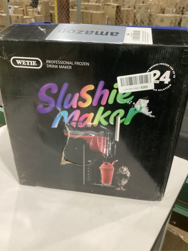 Condition photo showing As Is for WETIE Slushie Machine, 82oz Slushy Maker with Adjustable Temperature, LED Display, Auto-Clean, 5-in-1 Frozen Drink Maker for Ice Cream, Frappés, Milkshake, Frozen Margaritas, 24H Running for Home